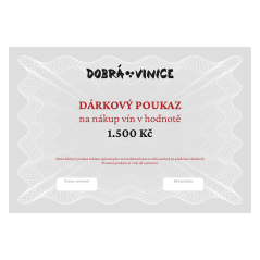 Dárkový poukaz na odběr vín v hodnotě 1.500 kč