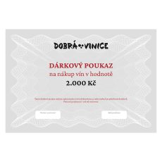 Dárkový poukaz na odběr vín v hodnotě 2.000 Kč